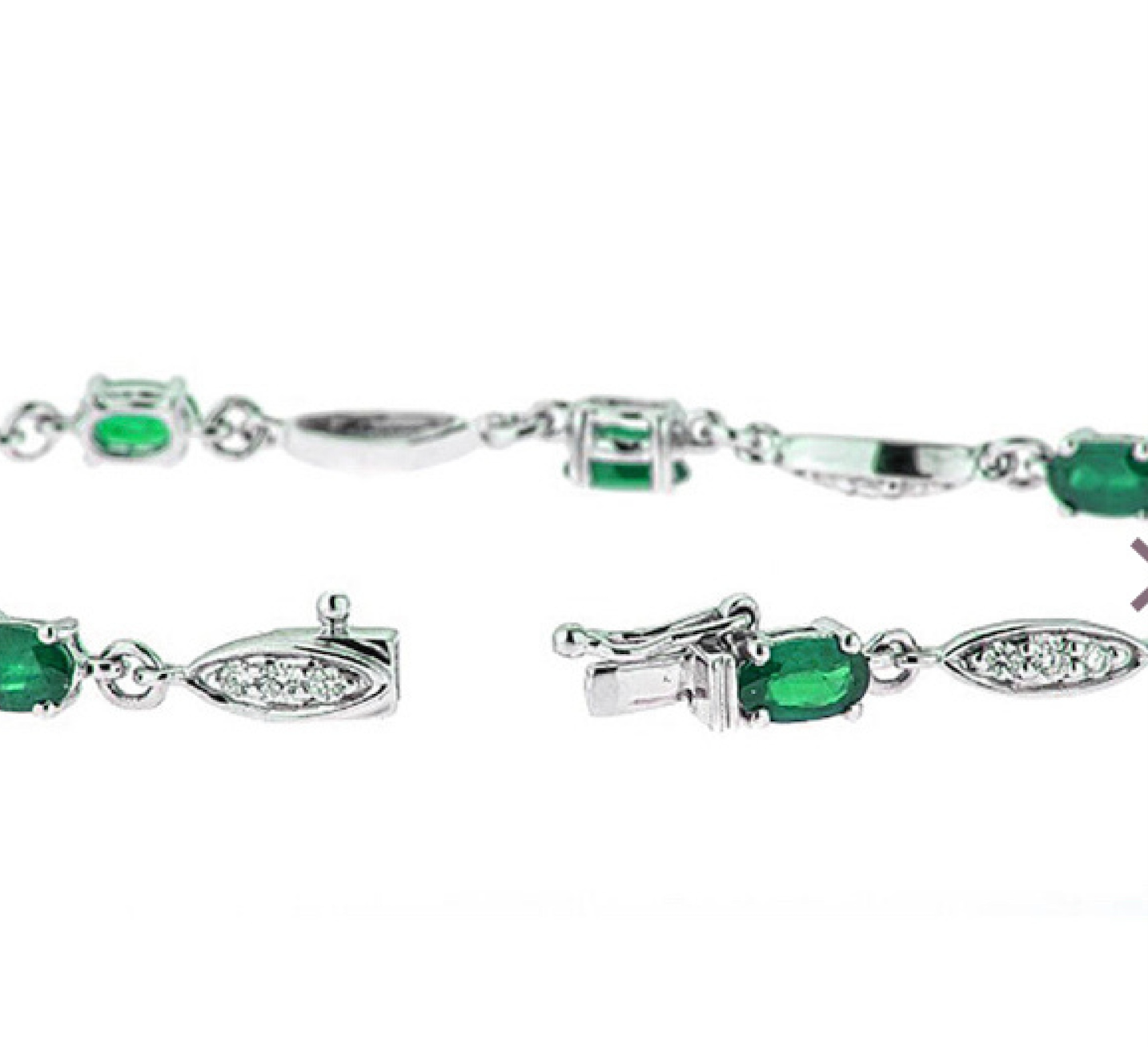 925 Silver Sleek Emerald Bracelet - Amrrutam