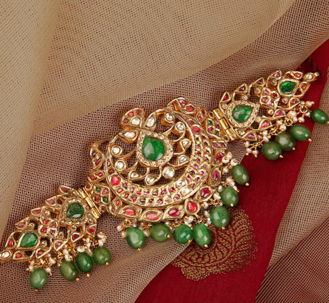 925 Silver Durgeya Surya Chandra Necklace - Amrrutam