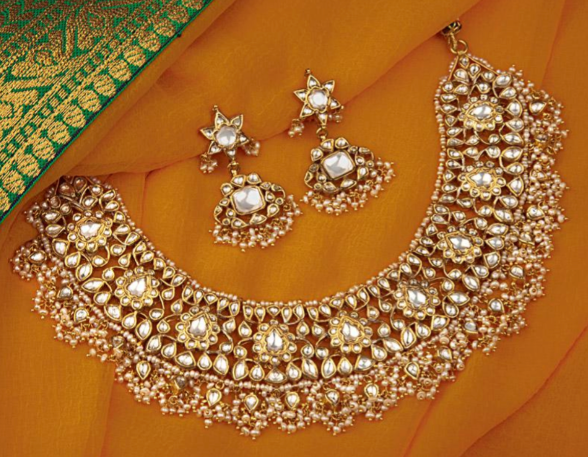 925 Silver Dastavya Surya Chandra Necklace Set - Amrrutam