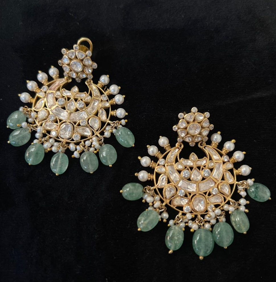 925 Silver Likatya Chandbali Earring - Amrrutam