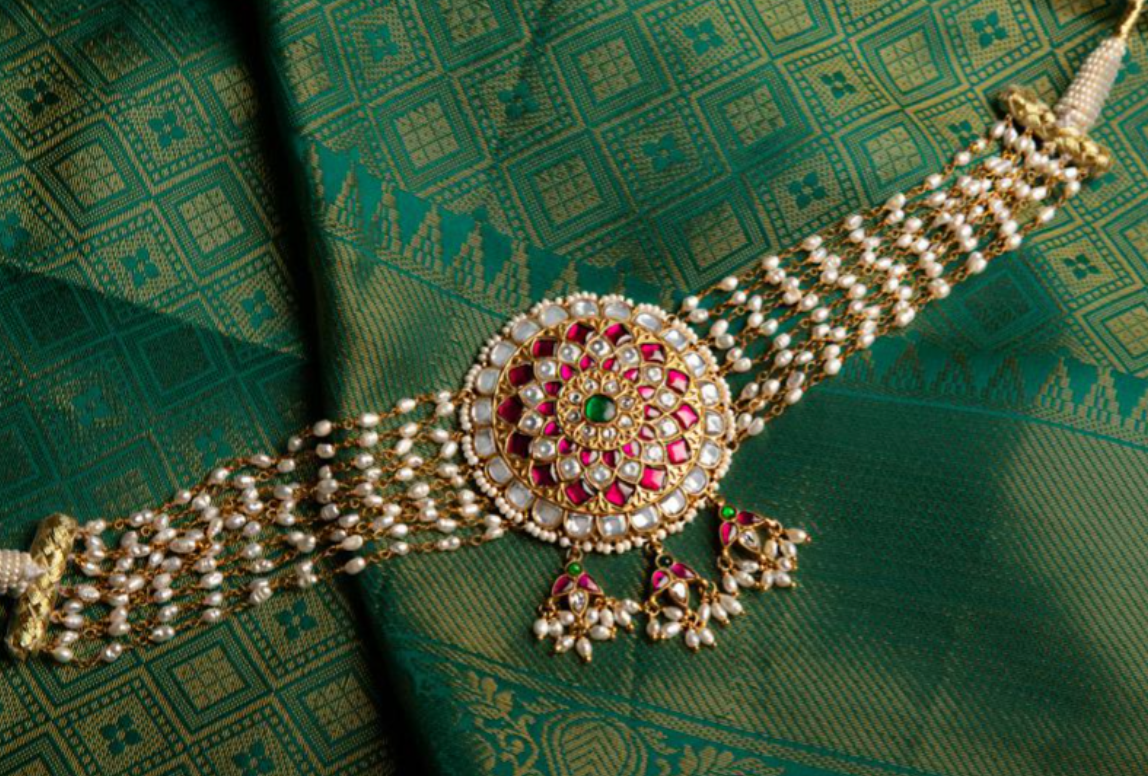 925 Silver Kefir Surya Chandra Choker Necklace - Amrrutam
