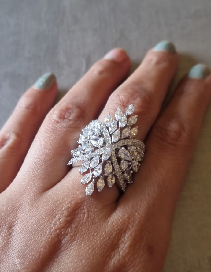 925 Silver Marquise Pear Ring - Amrrutam