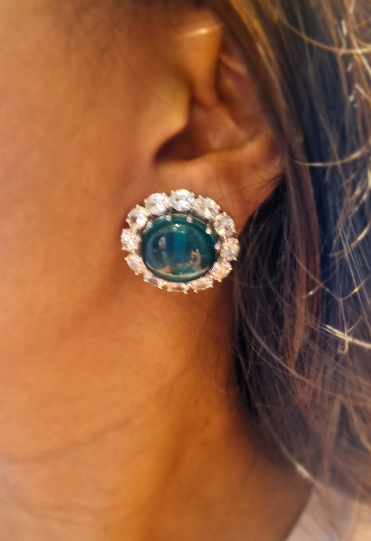 925 Silver Marie CZ Stud Earring - Amrrutam Jewellery
