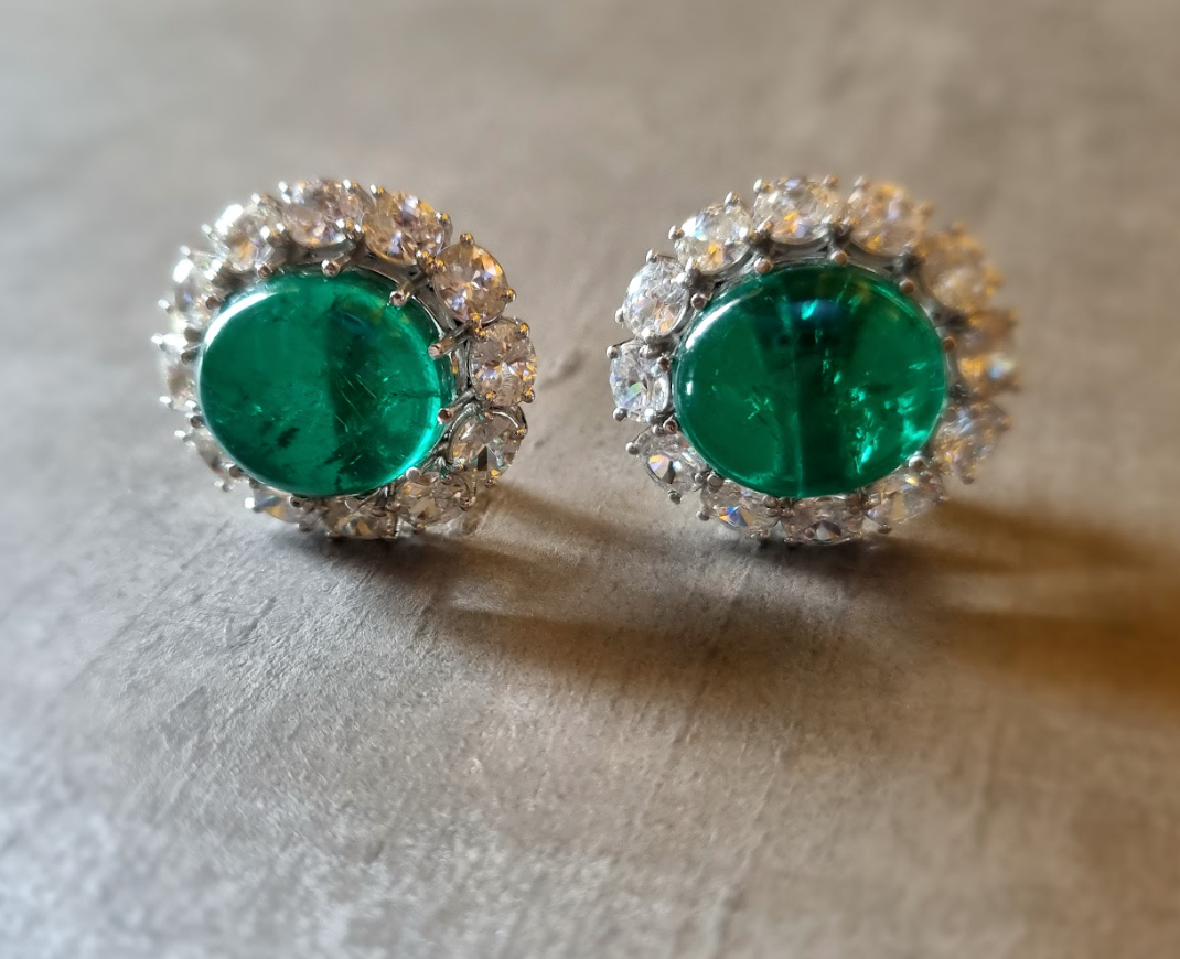 925 Silver Marie CZ Stud Earring - Amrrutam Jewellery