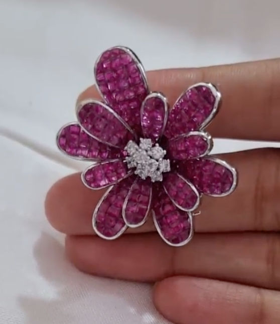 925 Silver Peony Flower Stud Earring - Amrrutam Jewellery