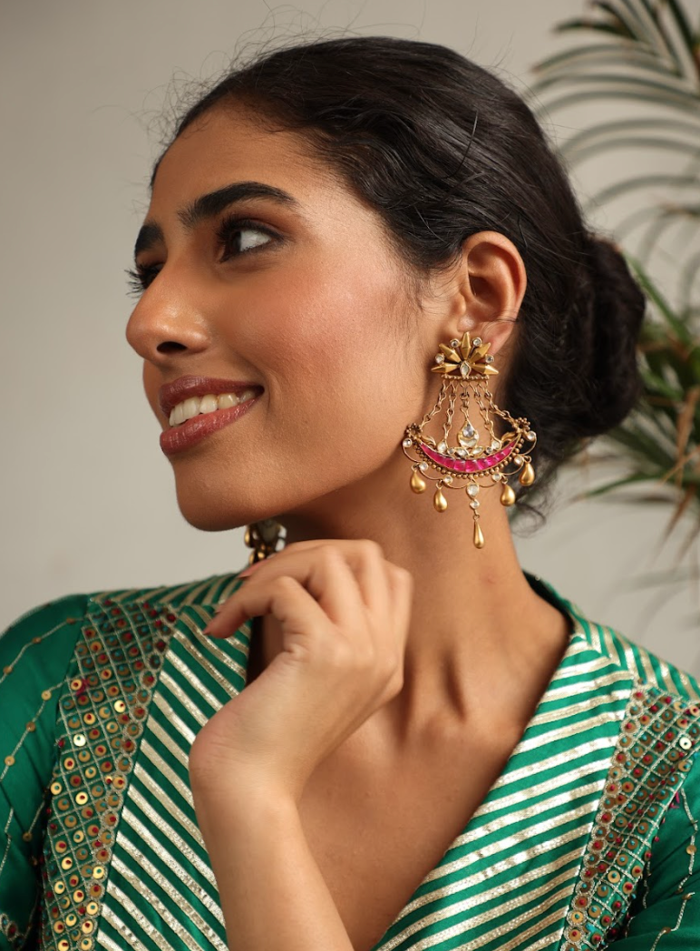 925 Silver Bavara Samyuktha Earrings - Amrrutam 