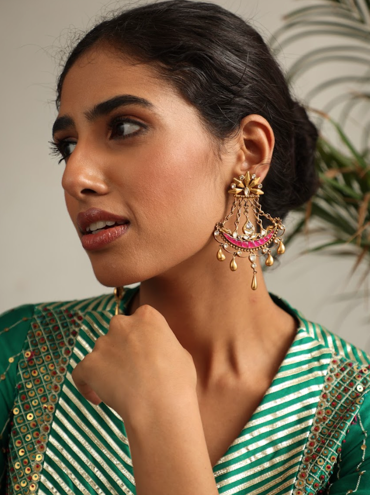 925 Silver Bavara Samyuktha Earrings - Amrrutam 