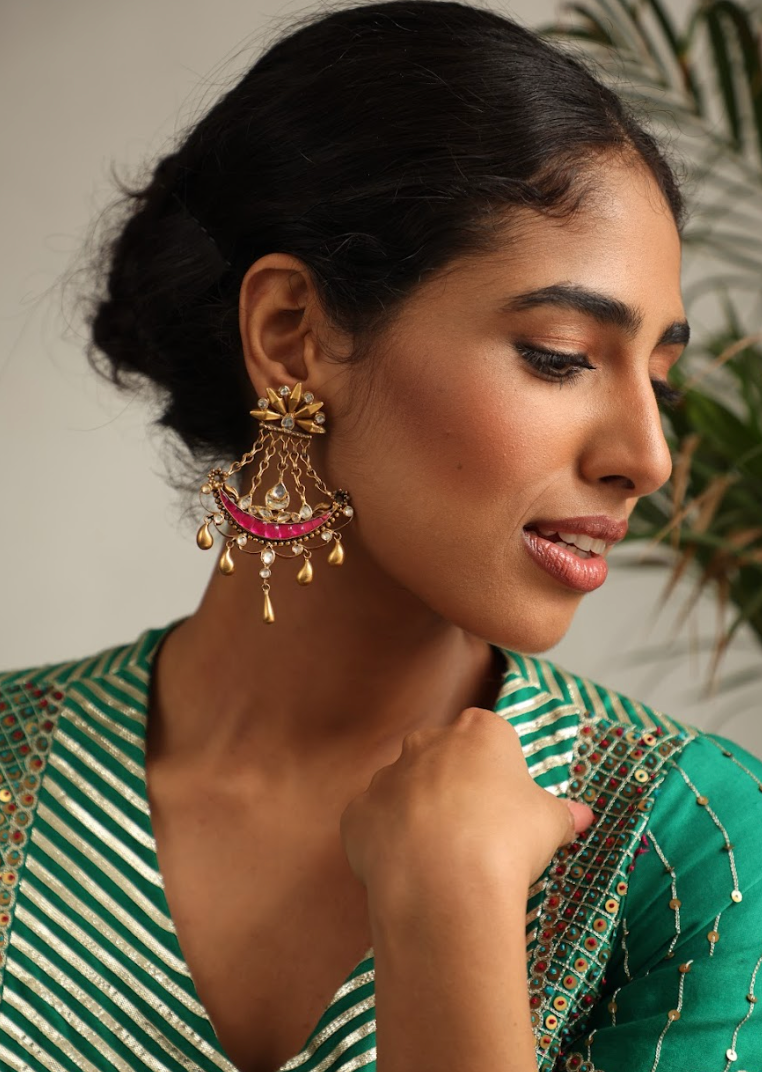 925 Silver Bavara Samyuktha Earrings - Amrrutam 