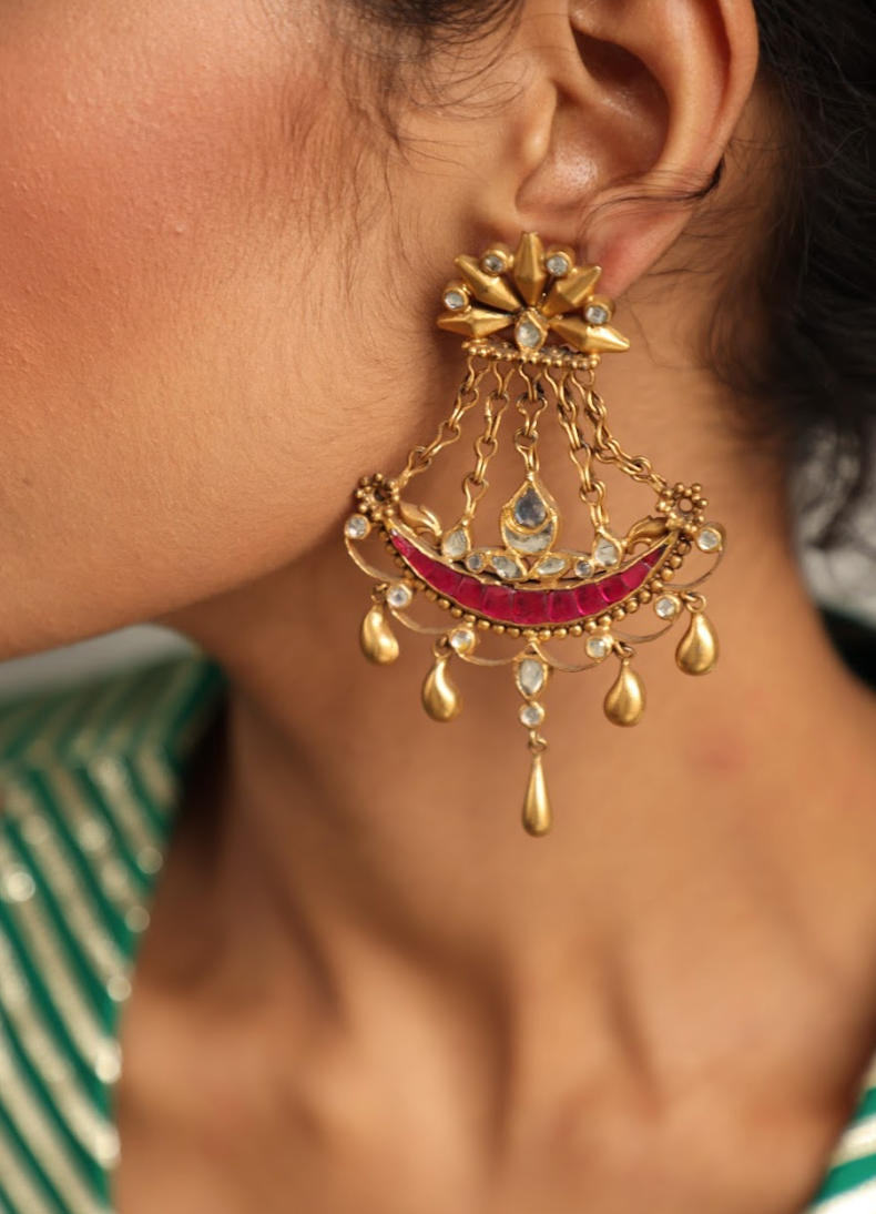 925 Silver Bavara Samyuktha Earrings - Amrrutam 