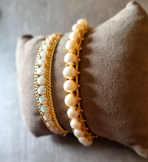925 Silver Misha Pearl Bracelet - Amrrutam 