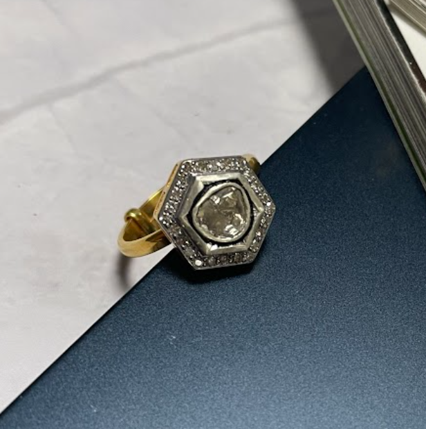 925 Silver Diora Uncut Diamond Ring - Amrrutam 