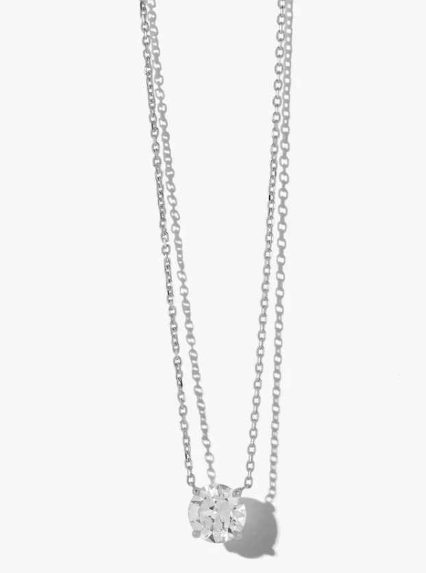 14K Gold Martini Diamond Solitaire Necklace - Amrrutam 