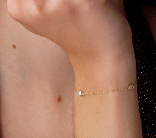 14K Gold Sierra Lab Diamond Delicate Bracelet - Amrrutam 