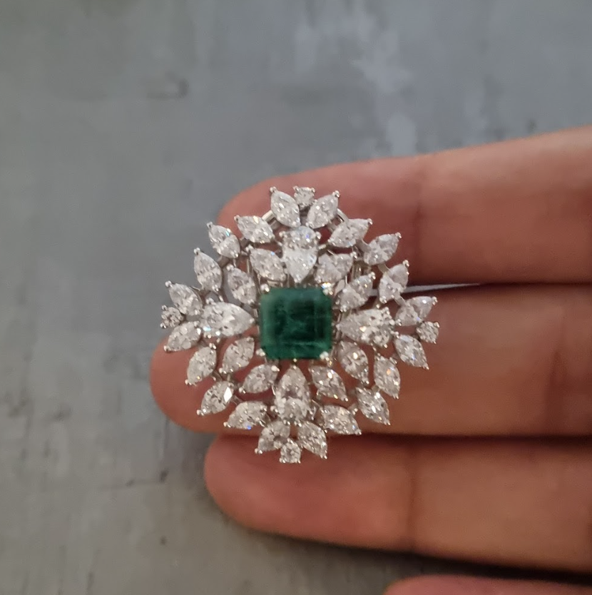 925 Silver Avery Emerald CZ Stud Earrings - Amrrutam Jewellery