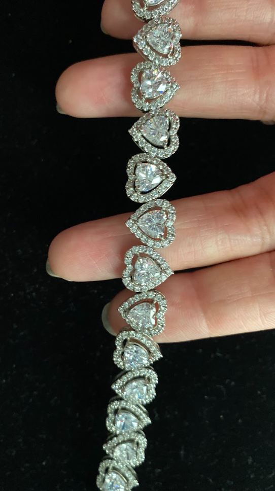 925 Silver Swarovski Heart Bracelet (Copy) - Amrrutam Jewellery