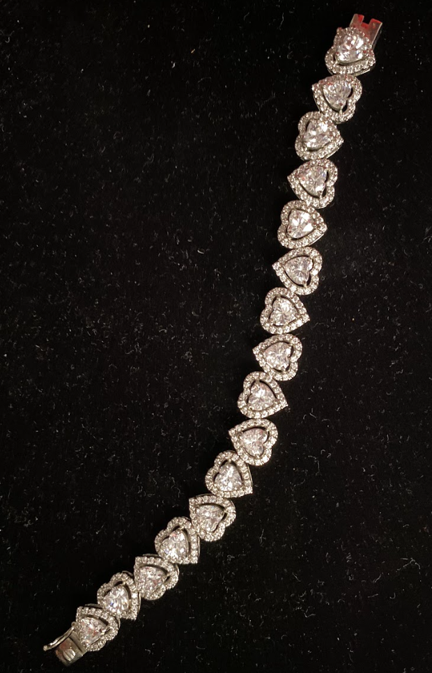 925 Silver Swarovski Heart Bracelet (Copy) - Amrrutam Jewellery