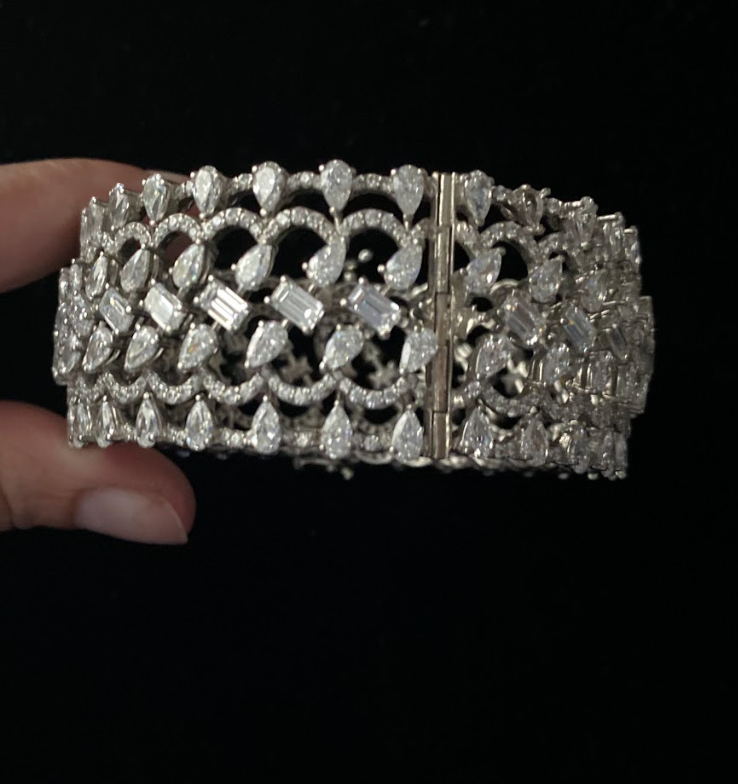 925 Silver Swarovski Suzanna Bangle - Amrrutam Jewellery