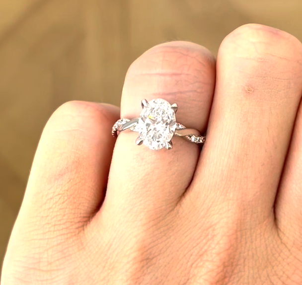 14K Gold 2 carat Samantha Lab Diamond Ring - Amrrutam Jewellery