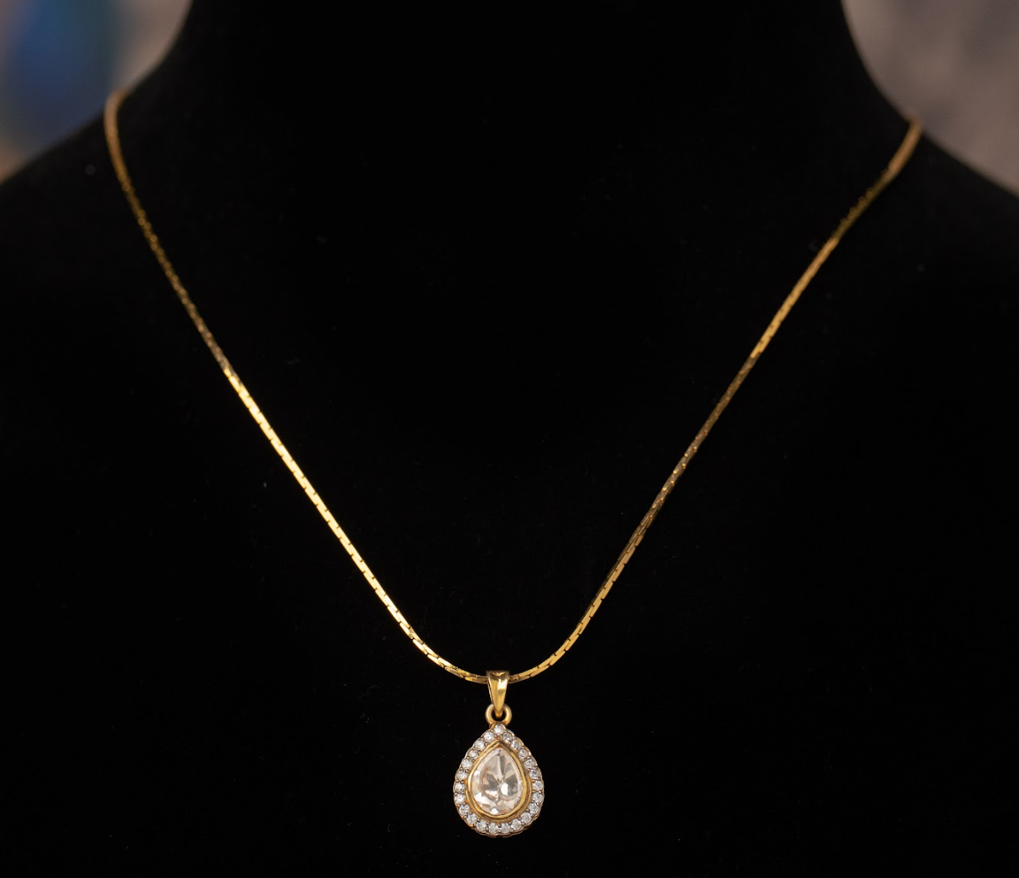 925 Silver Ziya Polki Pendant Set - Amrrutam Jewellery