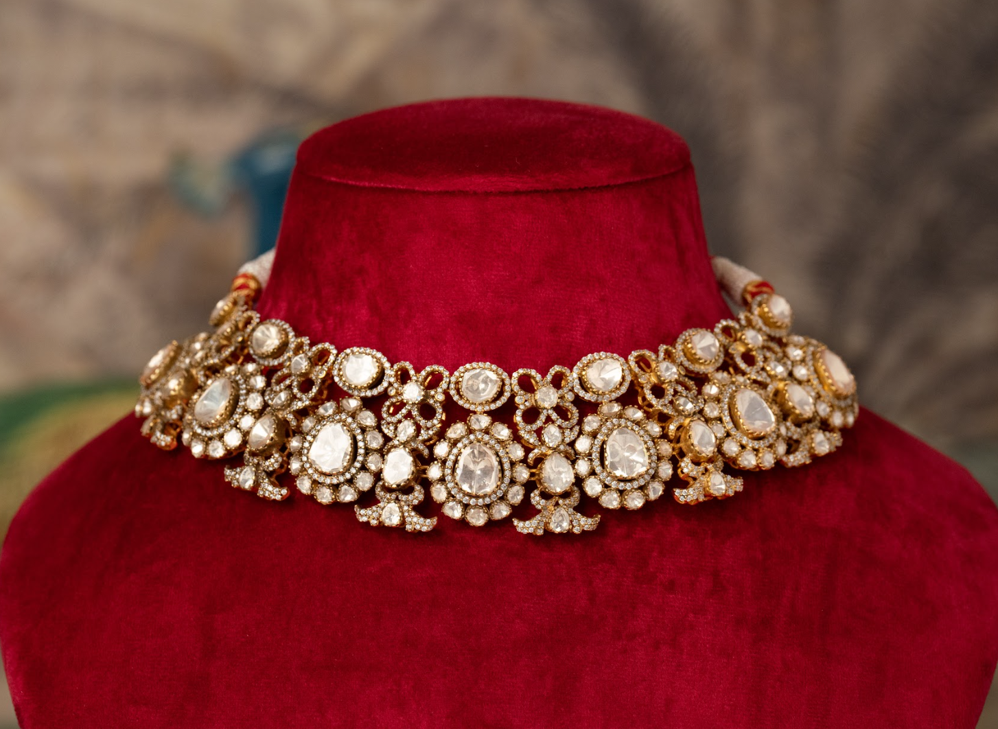 925 Silver Begum Polki Choker Necklace - Amrrutam Jewellery