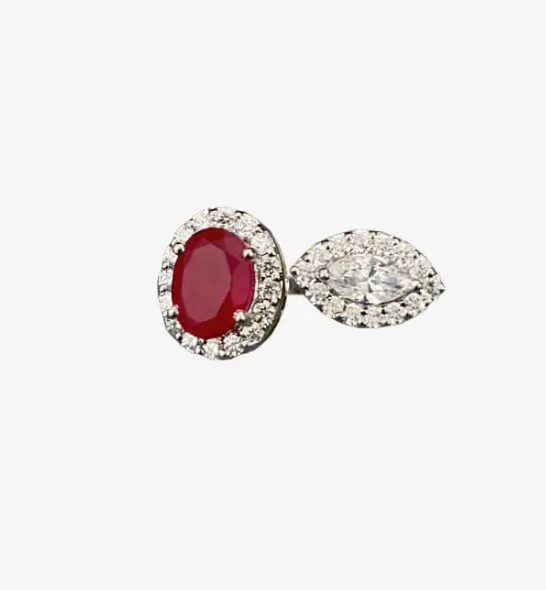 925 Silver Debbie Ruby CZ Ring - Amrrutam Jewellery