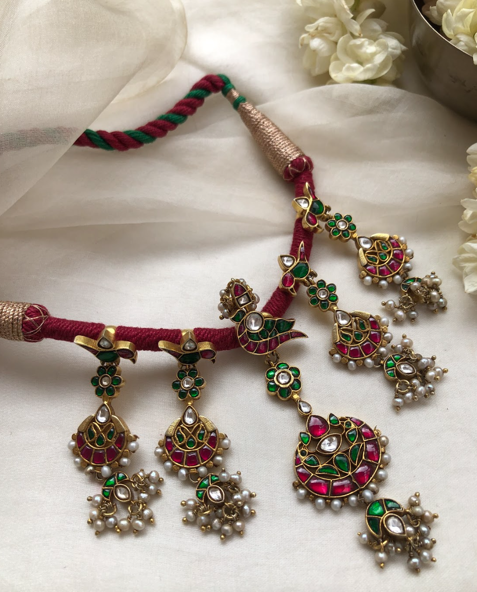 925 Silver Anaksh Festive Kundan Necklace - Amrrutam Jewellery