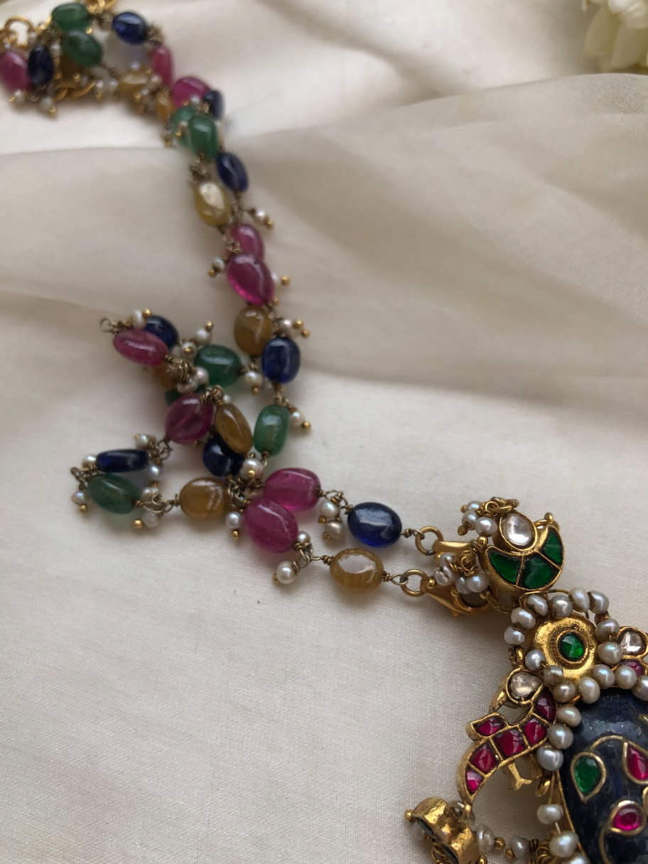 925 Silver Blue Lapis Lazuli Pendant Necklace - Amrrutam Jewellery