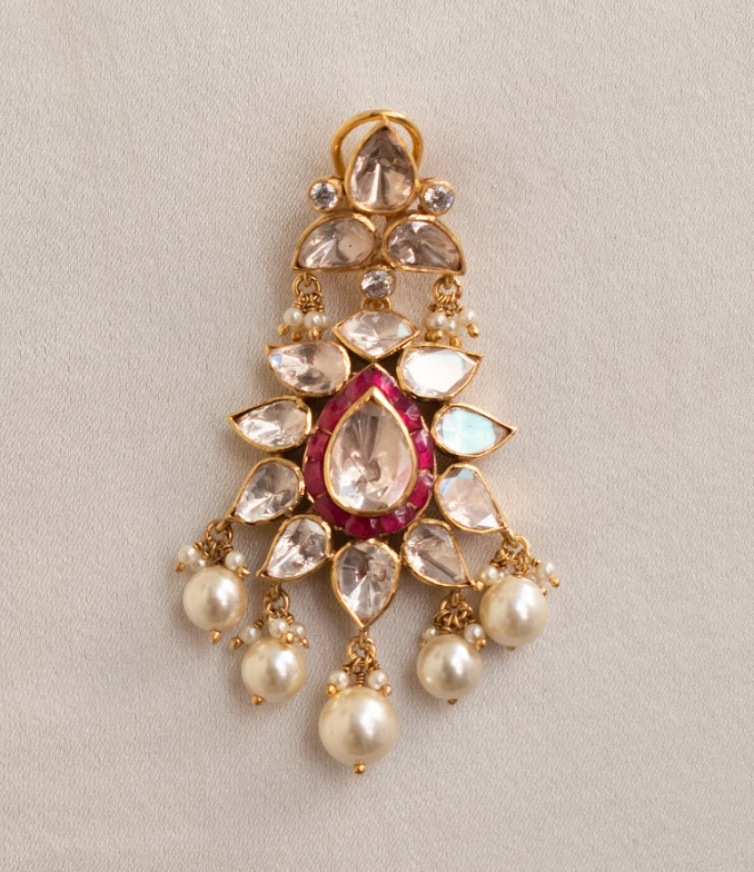 925 Silver Manila Festive Polki Earring - Amrrutam Jewellery