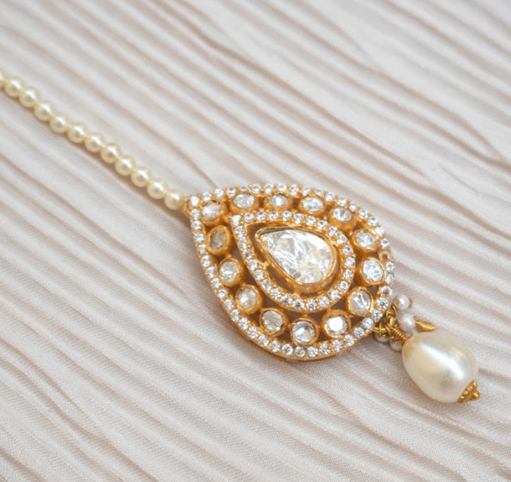 925 Silver Fallak Polki Maangtika - Amrrutam Jewellery