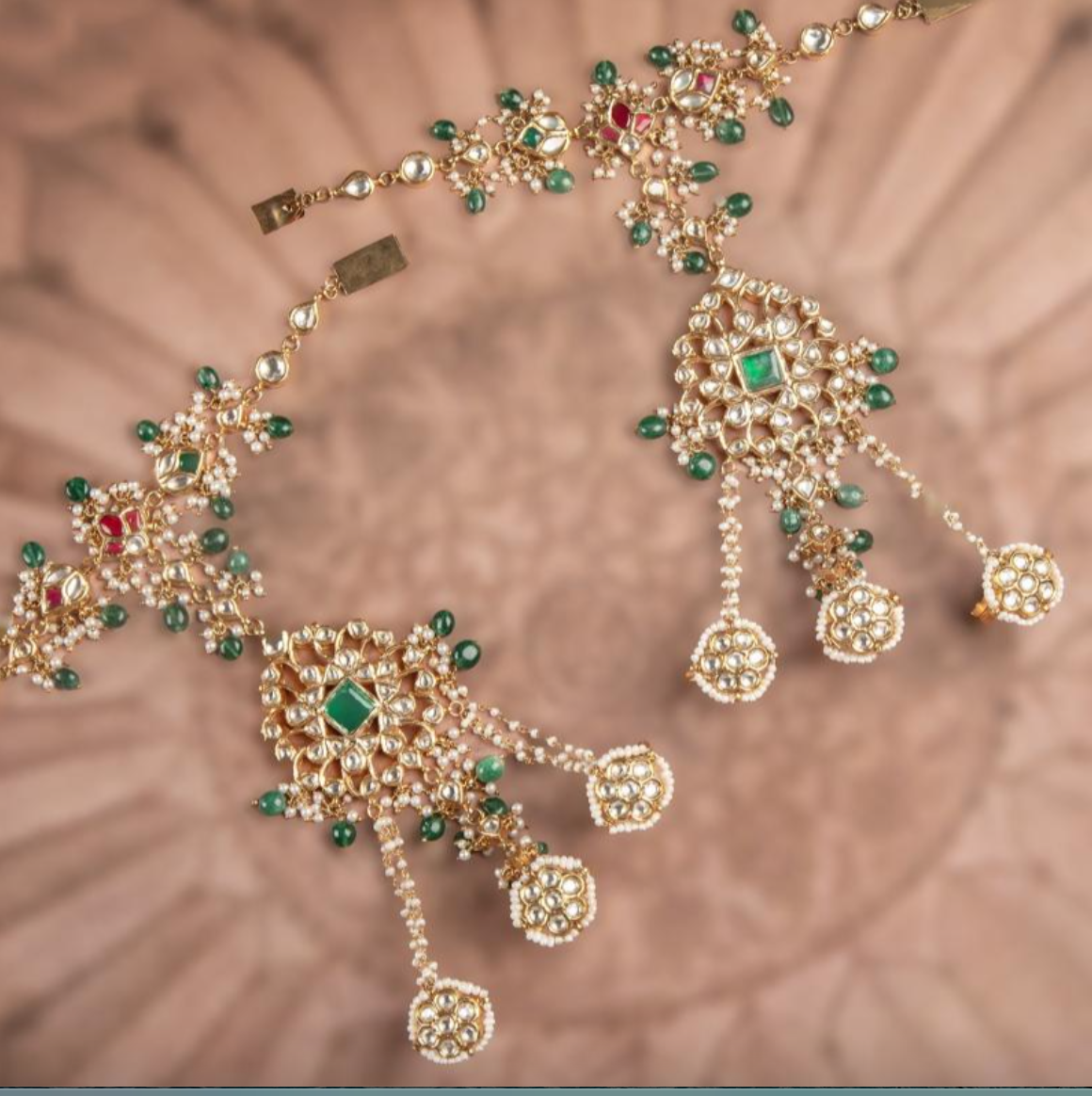 925 Silver Heeramandi Benares Polki Hathphool - Amrrutam Jewellery