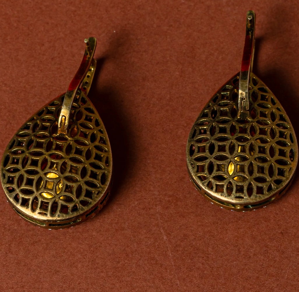 925 Silver Nandini Polki Hoop Earrings - Amrrutam Jewellery