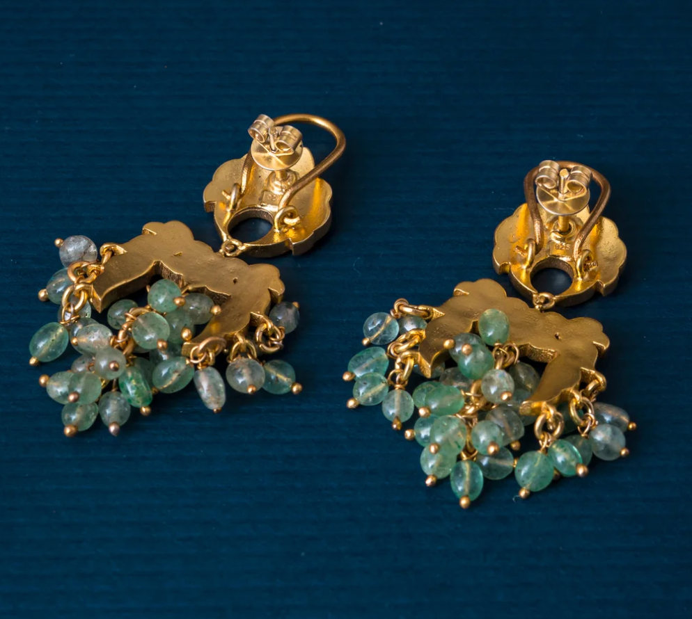 925 Silver Gajjra Kundan Earrings - Amrrutam Jewellery