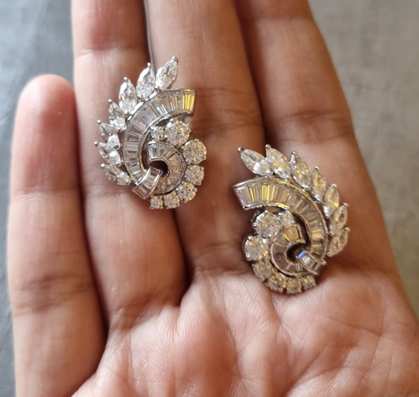 925 Silver CZ Shelly Stud Earring
