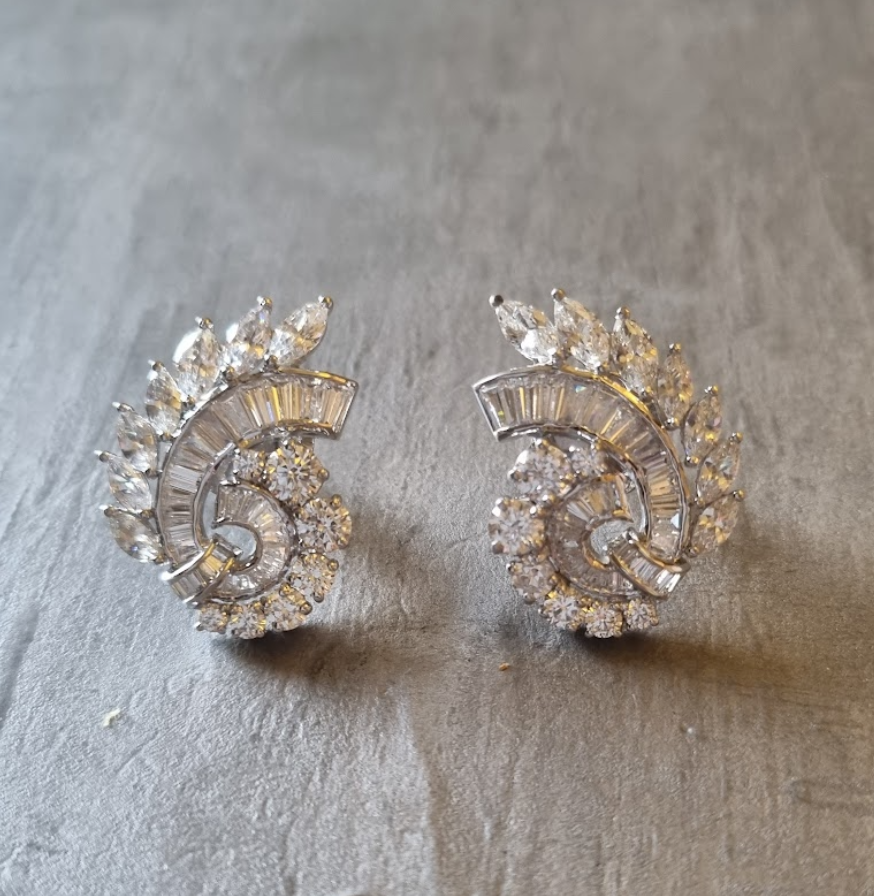925 Silver CZ Shelly Stud Earring