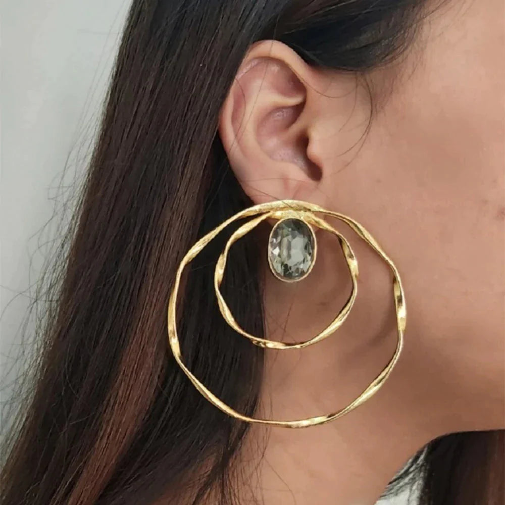 designer hoop earring designs in gold for female
